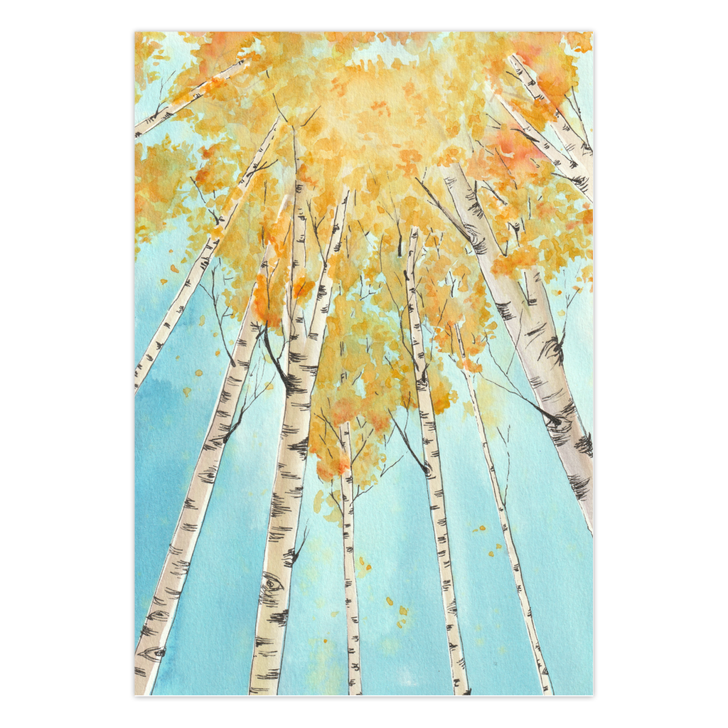 Glowing Aspens Greeting Cards