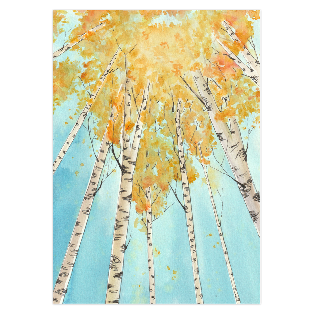 Glowing Aspens Greeting Cards